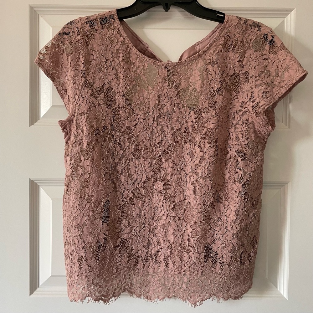 Abercrombie & Fitch Pink Lace Blouse